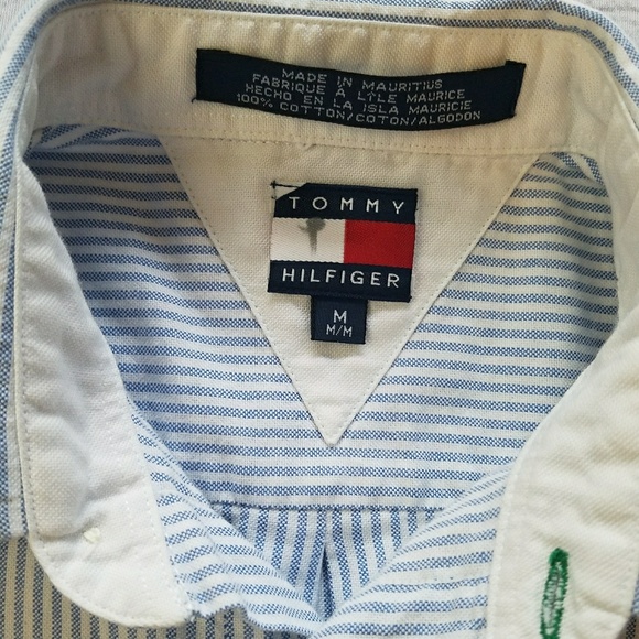 Tommy Hilfiger Striped Button Down Nautical Sz M - Picture 4 of 8